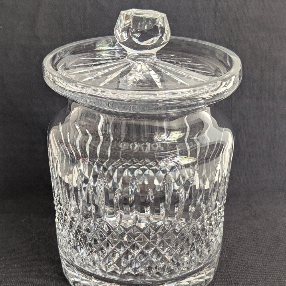 Rogaska Cut Crystal Lidded Biscuit Barrel Candy Cookie Jar Canister 6.6" Tall